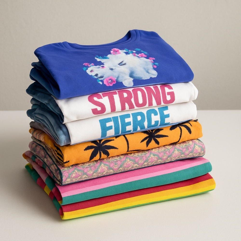 Girls Summer Clothing Bundle Size 4 5 6 7 Unicorn Rainbow Shorts Tops 8pc Set